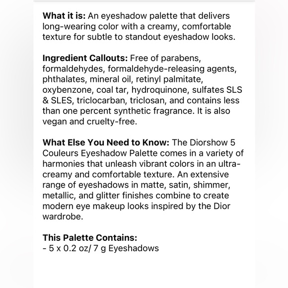 NWT- Dior- Diorshow 5 Color Palette- Soft Cashmere- Untouched - Picture 12 of 12